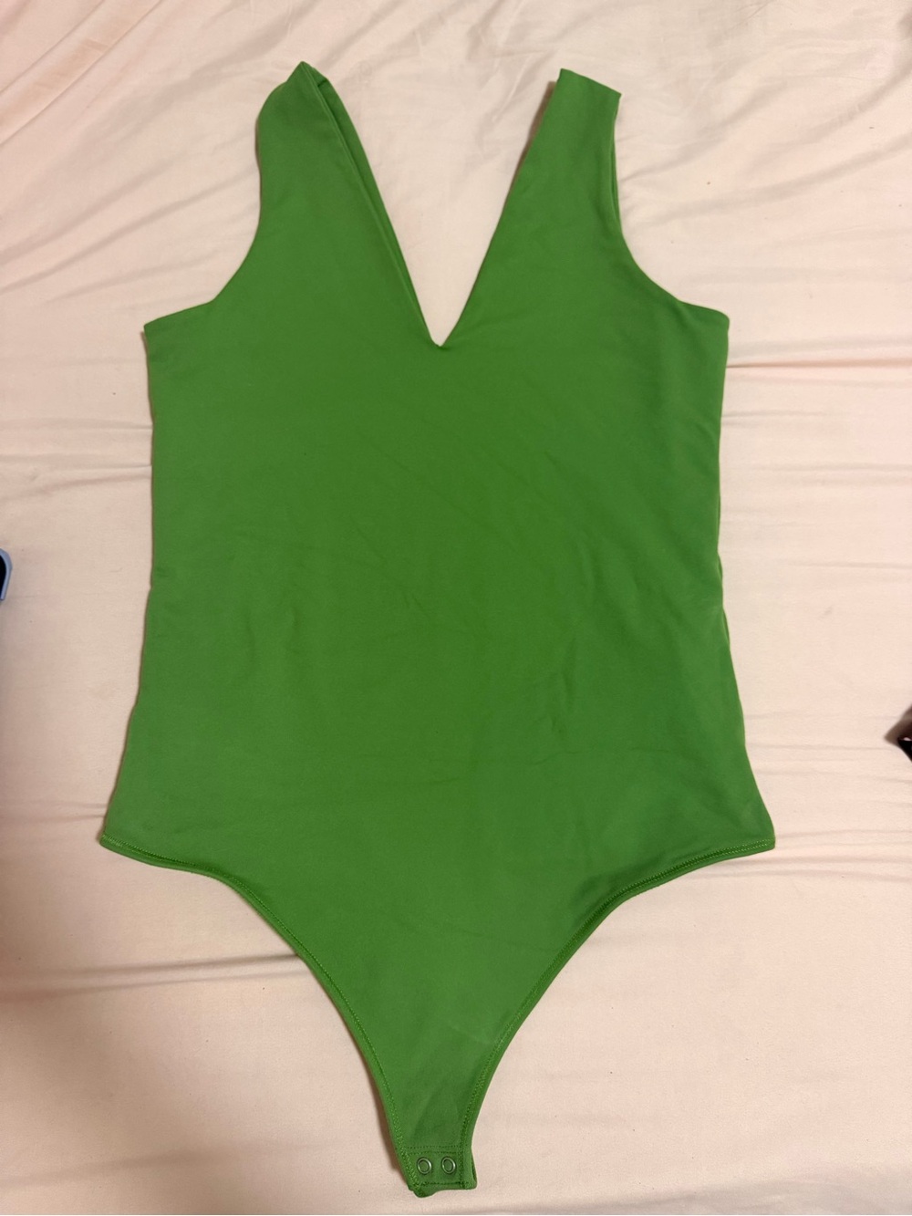 Green V-Neck Bodysuit